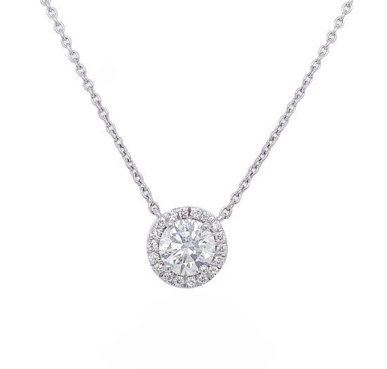 Round Diamond Halo Pendant