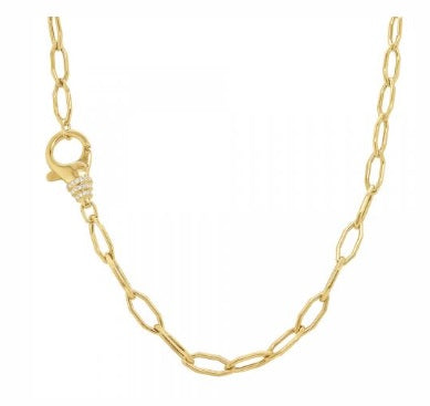 Open Link Diamond Clasp Necklace