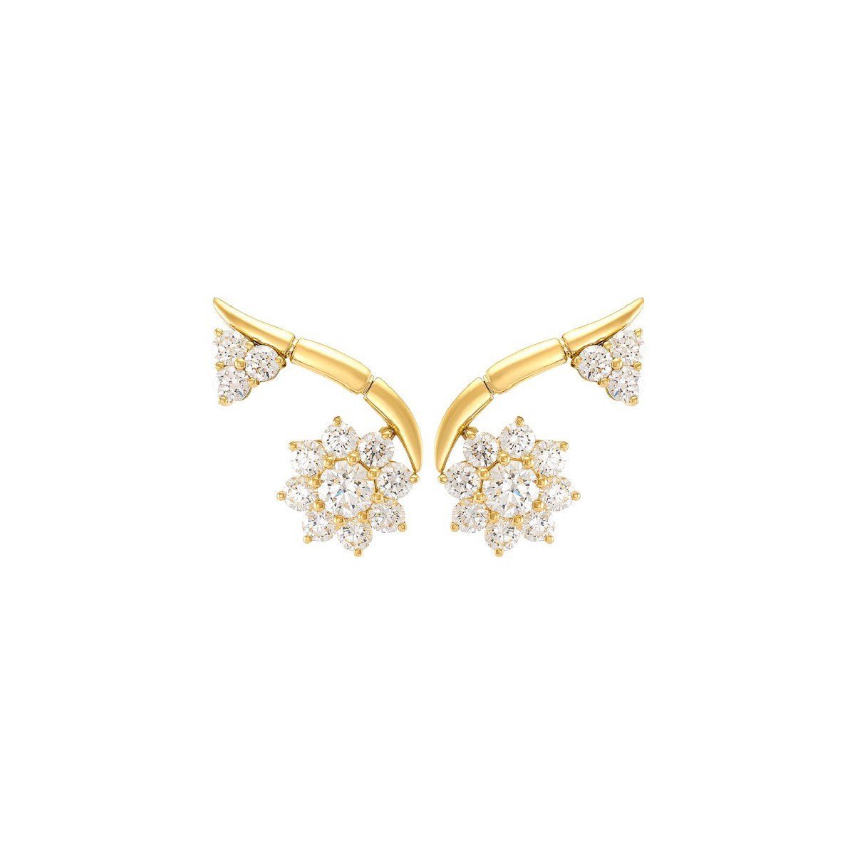 Etho Maria Flower Drop Diamond Earrings
