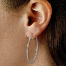 White Gold Hoop Earrings