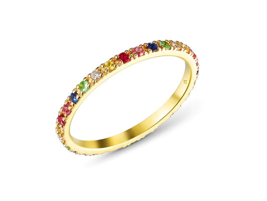 Multi Color Eternity Band