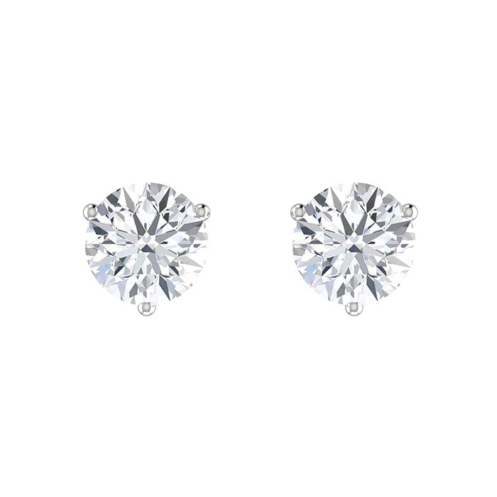 Round Diamond Stud Earrings