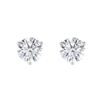 Round Diamond Stud Earrings