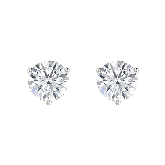 Round Diamond Stud Earrings