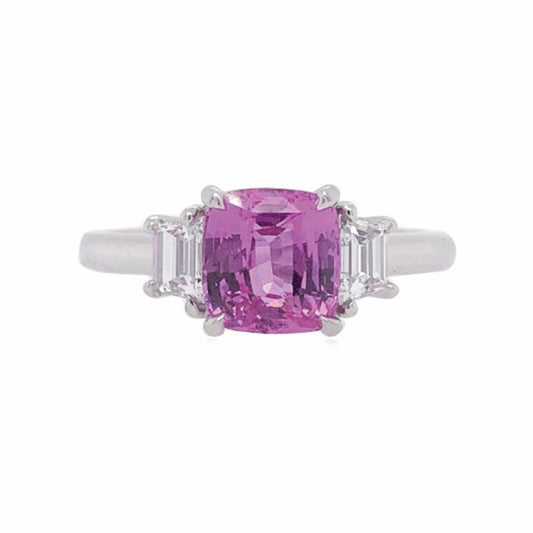 Pink Sapphire & Diamond Ring