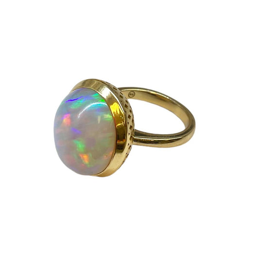 Ray Griffiths Oval Ethiopian Opal Crownwork® Ring