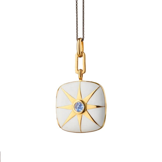 Monica Rich Kosann White Enamel Locket