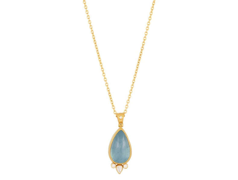 Gurhan Rune Aquamarine and Diamond Pendant