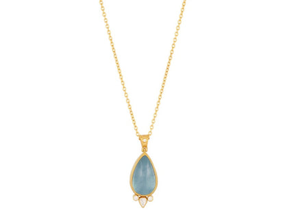 Gurhan Rune Aquamarine and Diamond Pendant