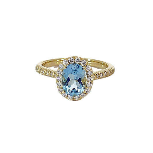 Suna Aquamarine and Diamond Ring