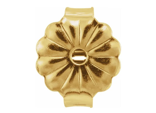 14K yellow gold 5,5mm friction backs.
