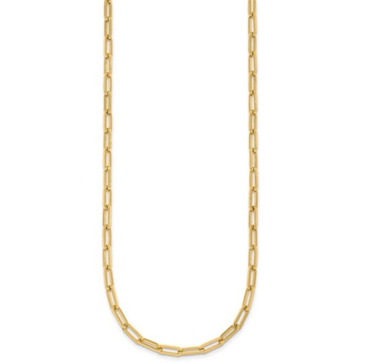 Yellow Gold Paperclip Chain