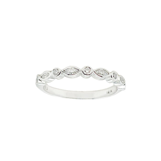 Round and Marquise Diamond Band