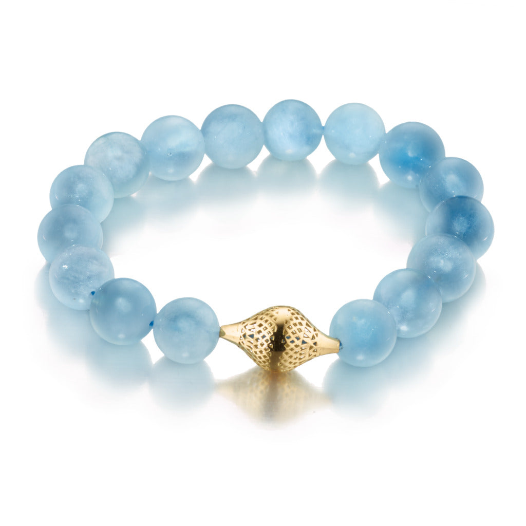 Ray Griffiths Aquamarine Bead Bracelet