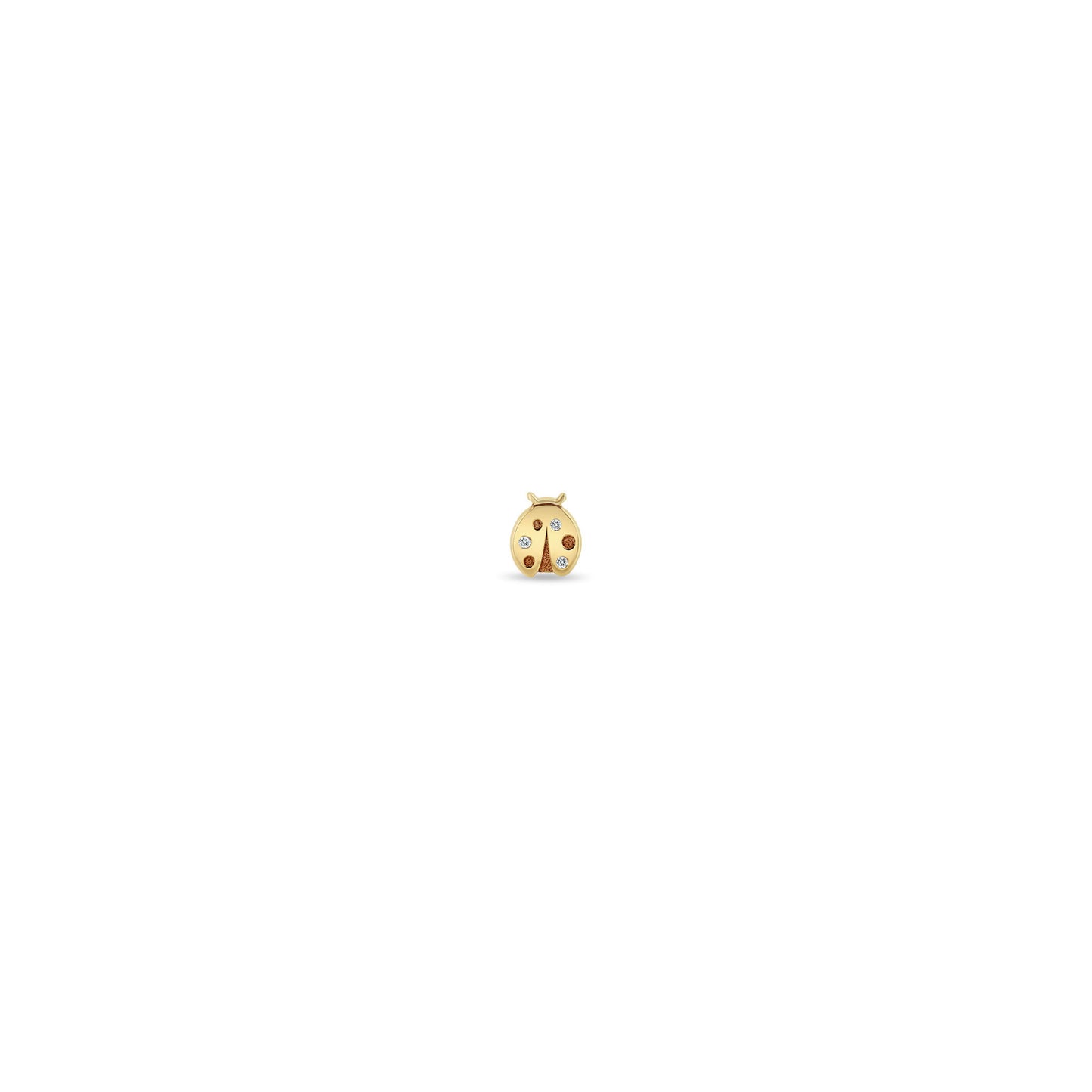 Zoe Chicco Single Diamond Lady Bug Stud Earring