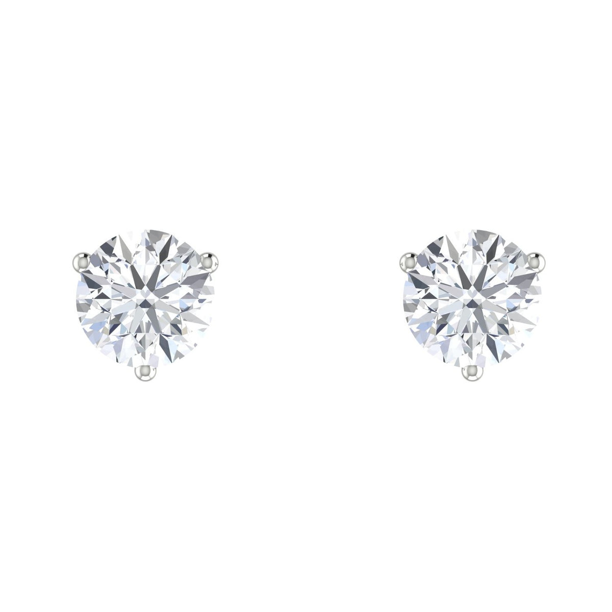 Round Diamond Stud Earrings