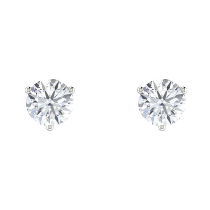 Round Diamond Stud Earrings