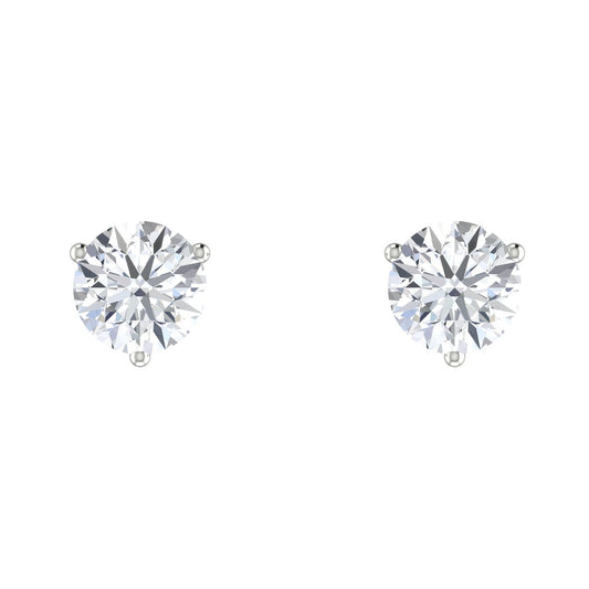Round Diamond Stud Earrings