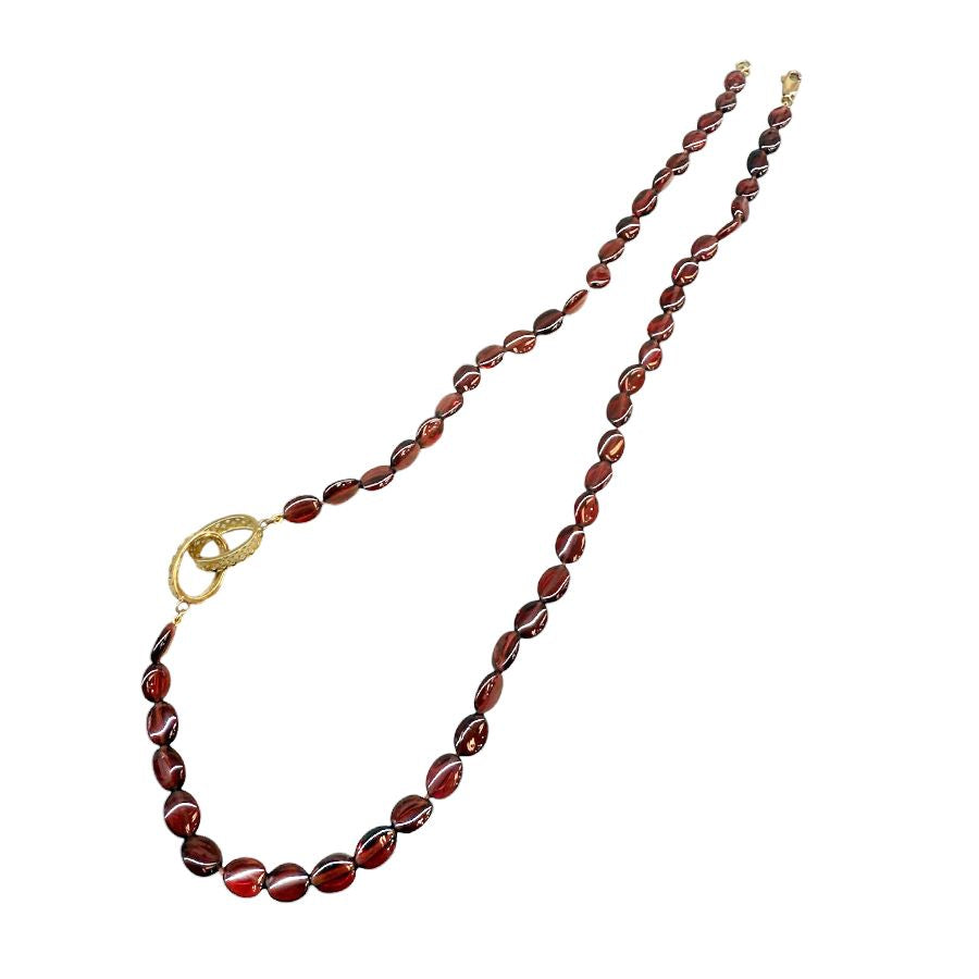 Ray Griffiths Garnet Bead & Crownwork® Link Necklace