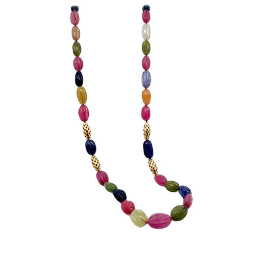 Ray Griffiths Multi Colored Sapphire & Crownwork® Bead Necklace