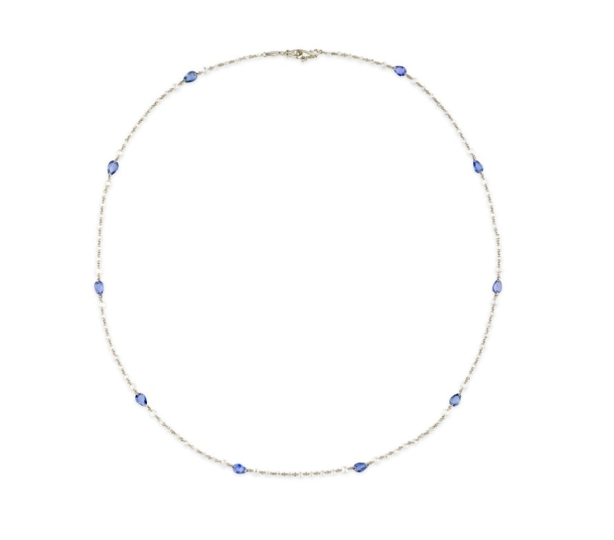 Paul Morelli Blue Sapphire and Diamond Necklace