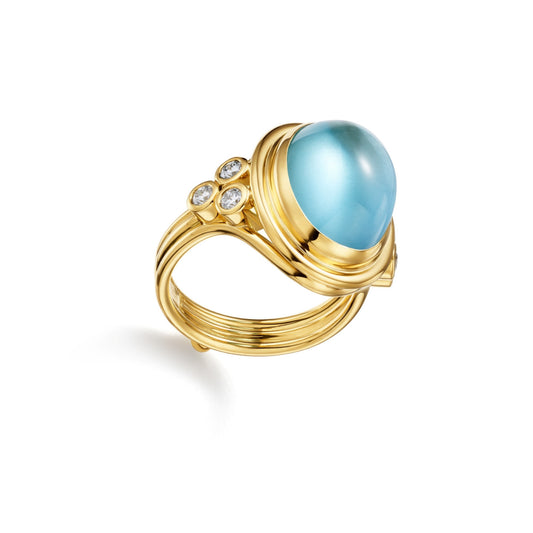 Temple St. Clair Aqua and Diamond Ring
