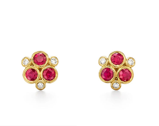 Temple St. Clair Ruby Trio Stud Earrings