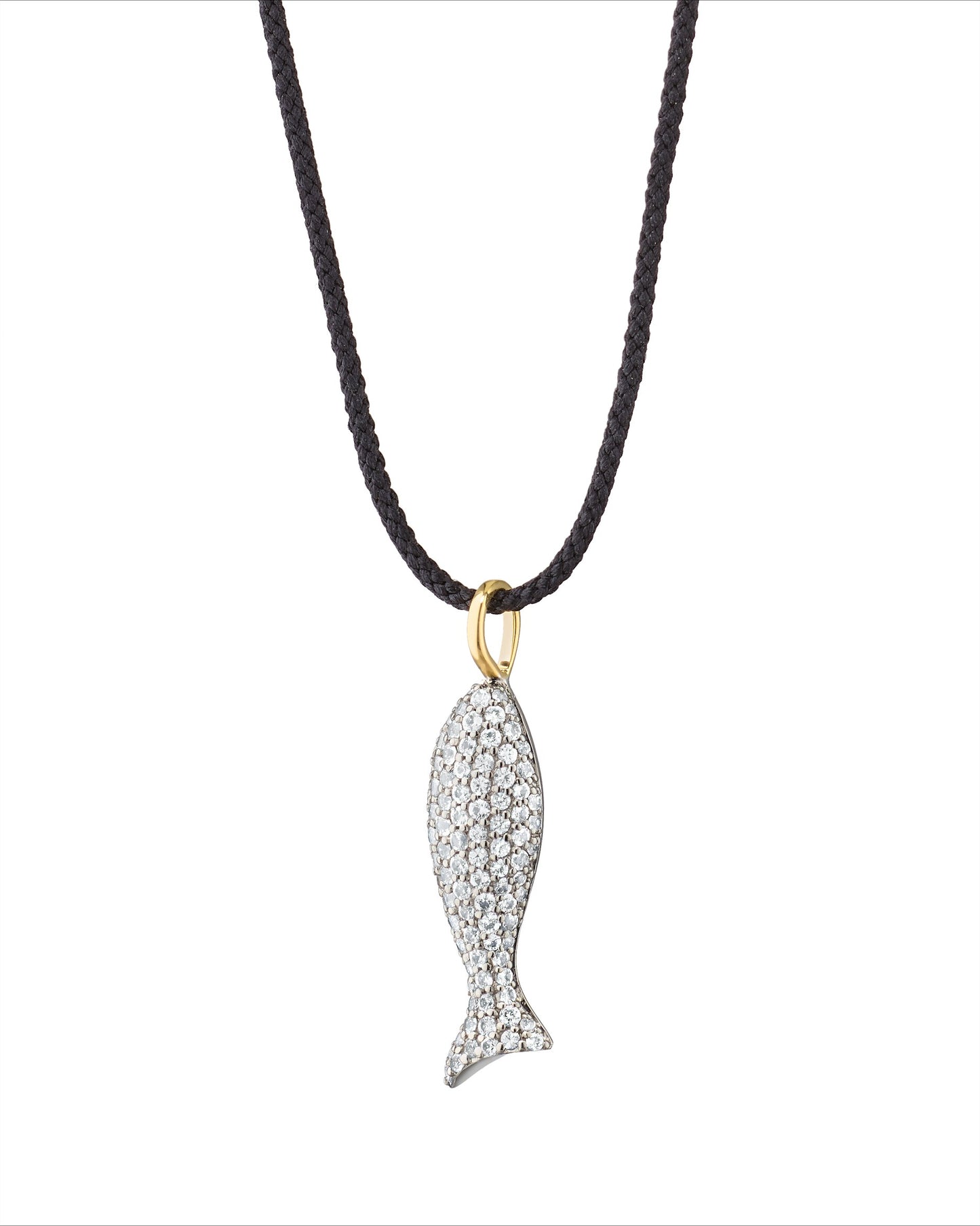 Monica Rich Kosann White Sapphire Fish Pendant