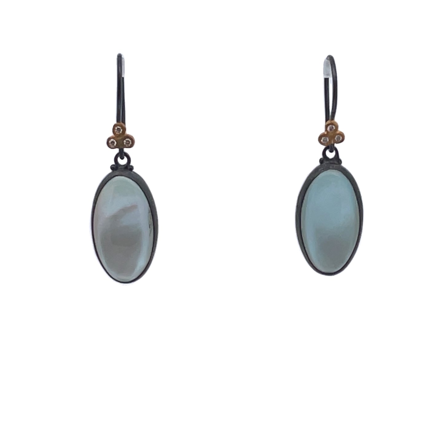 Silver Blue Topaz Drop Earrings