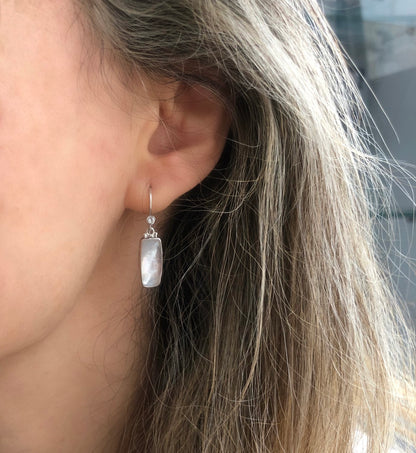 Lika Behar Silver Mother of Pearl Drop Earrings