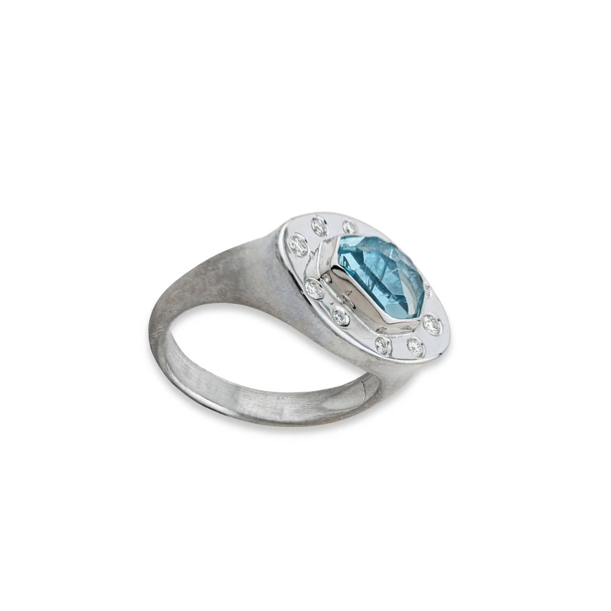 Lika Behar Penelope Aquamarine and Diamond Ring