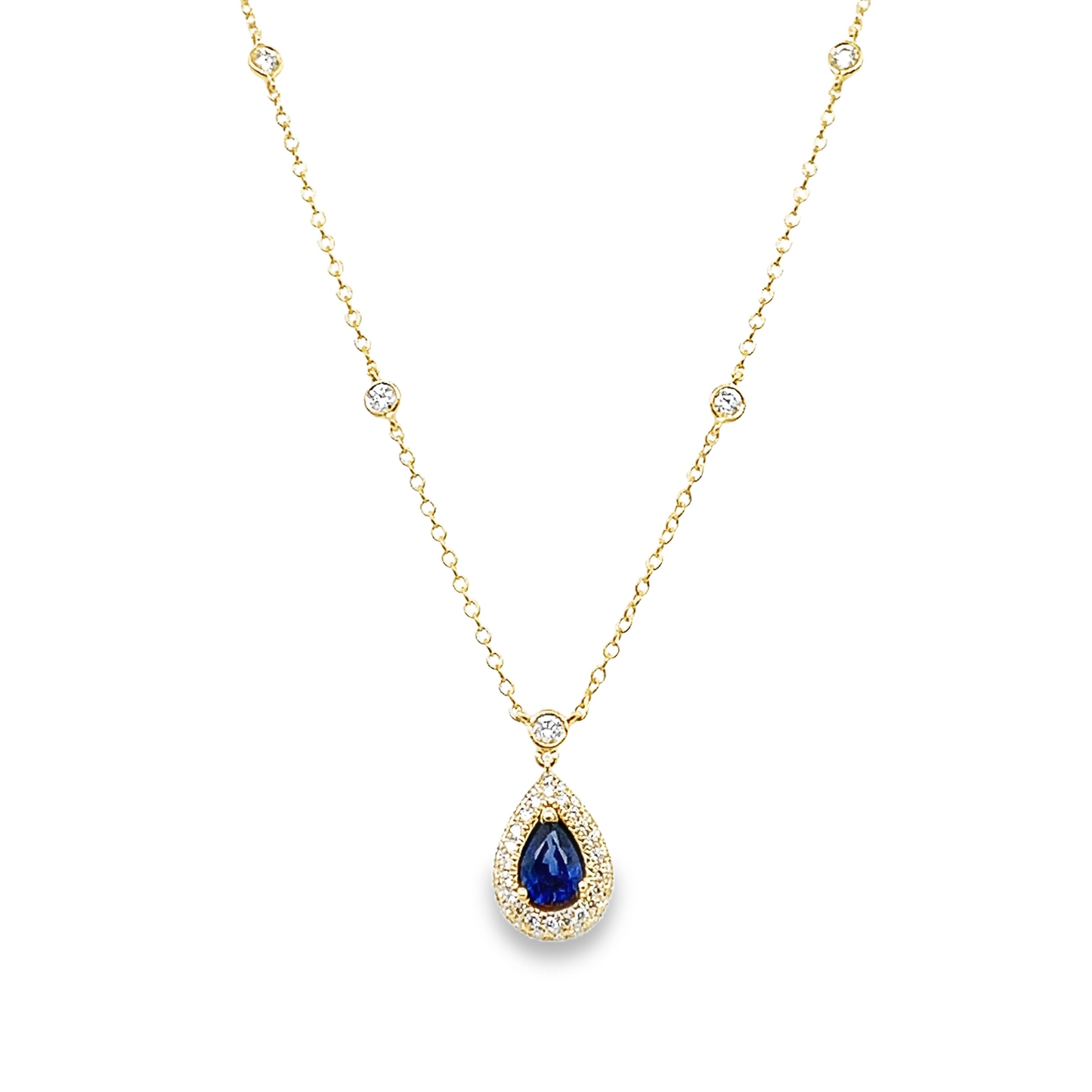 Suna Blue Sapphire and Diamond Pendant