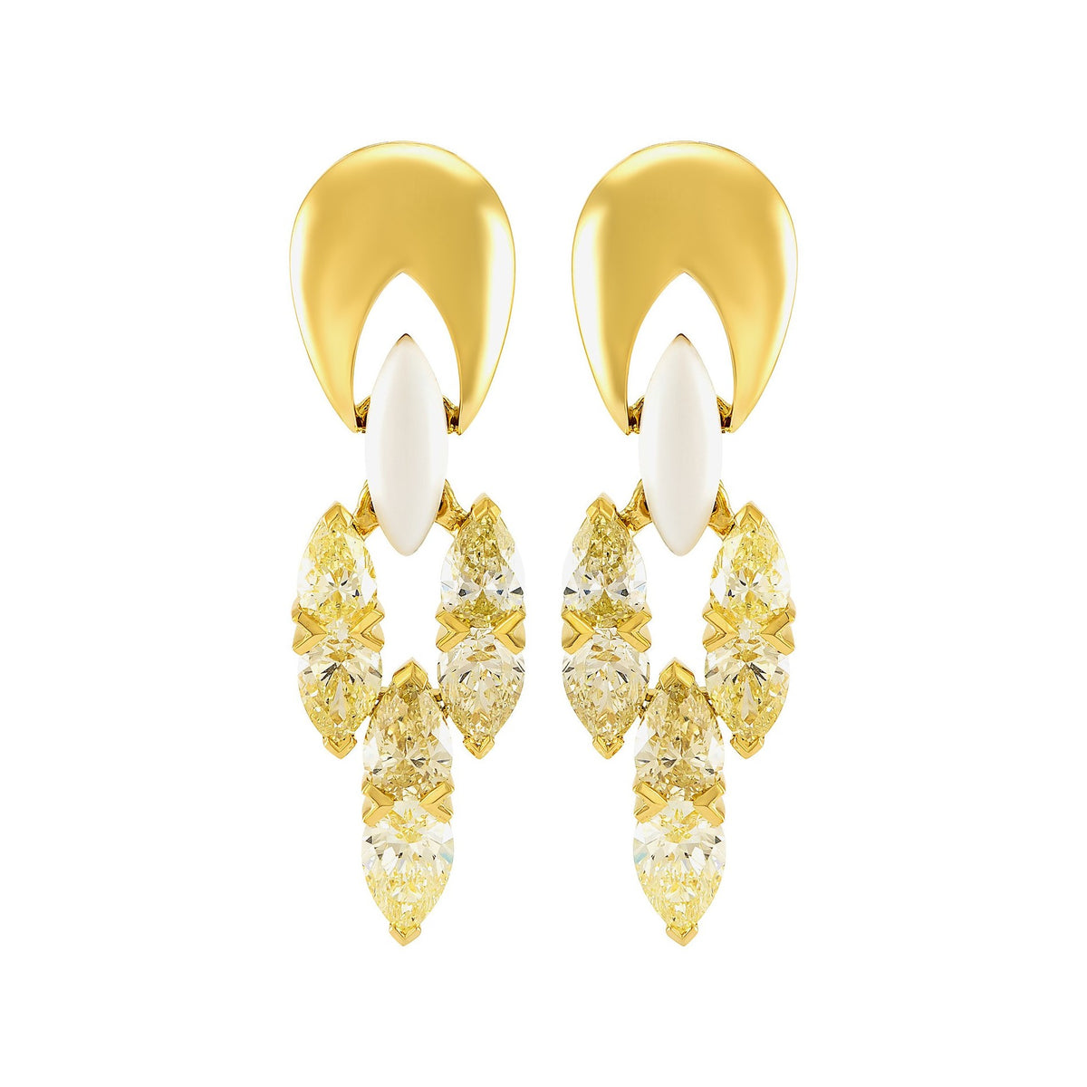 Etho Maria Diamond and White Ceramic Earrings