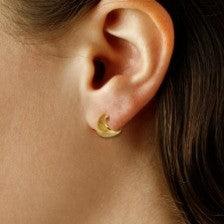 Yellow Gold Cuff Hoop Earrings