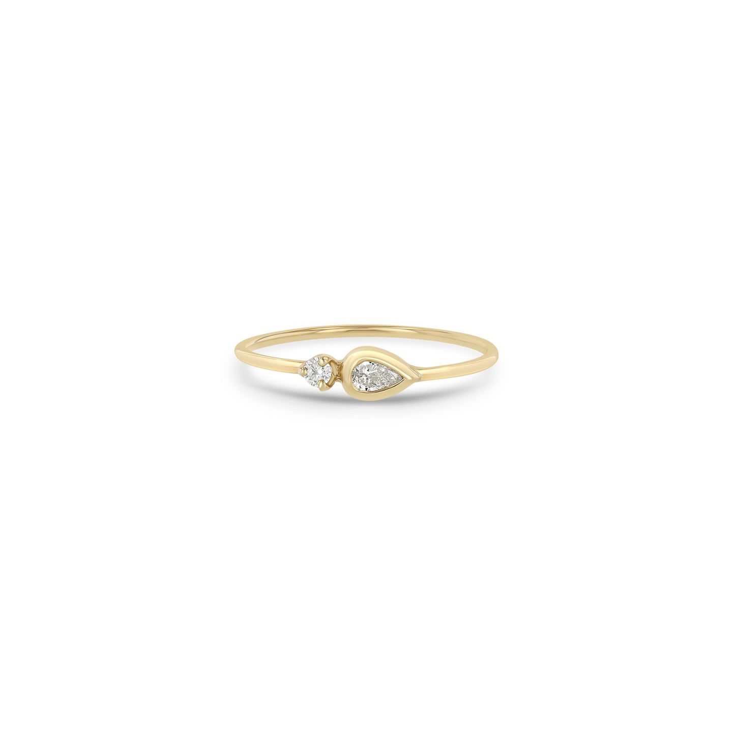 Zoe Chicco Pear and Diamond Stack Ring