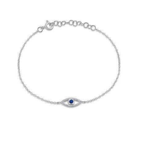 Evil Eye White Gold Diamond Bracelet