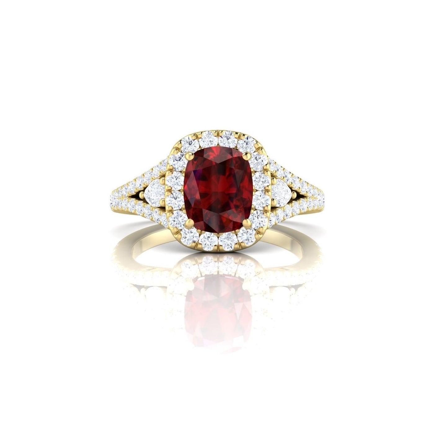 Ruby & Diamond Halo Ring