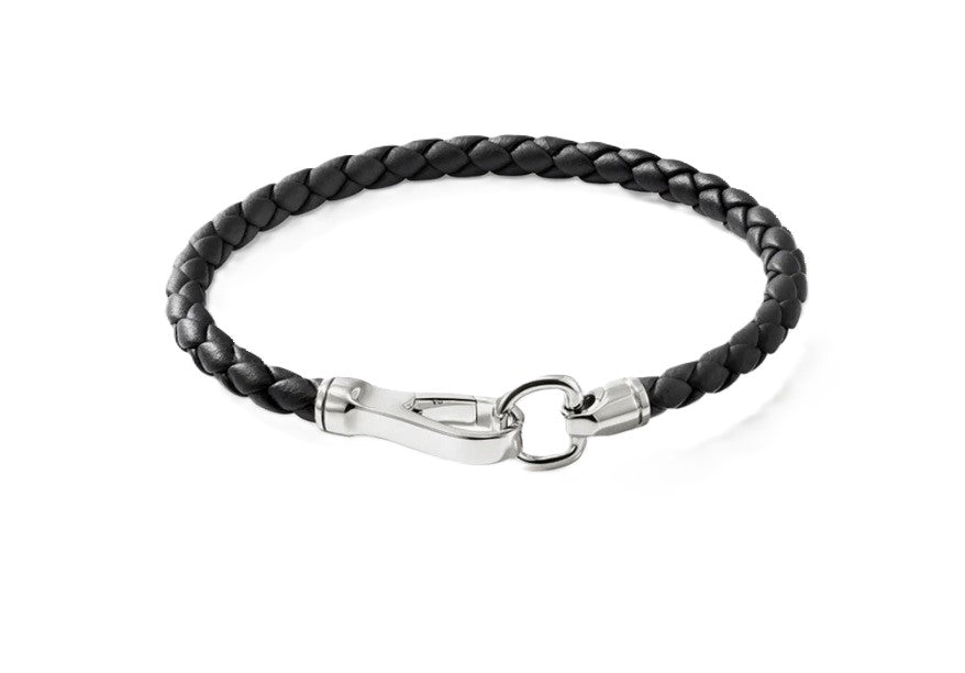 John Hardy Sterling Silver and Leather Bracelet