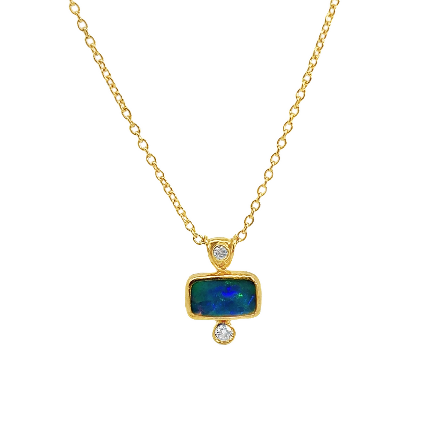 Gurhan Australian Opal & Brilliant Cut Diamond Pendant