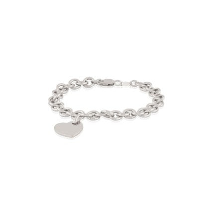 Sterling Silver Cable Chain bracelet with Heart