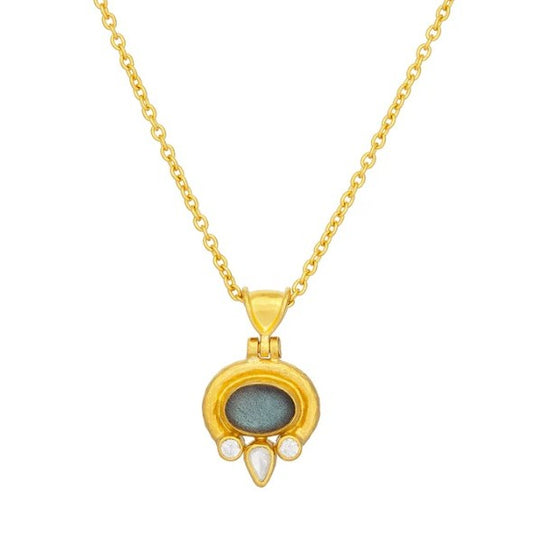 Gurhan Muse Gold Labradorite and Diamond Pendant
