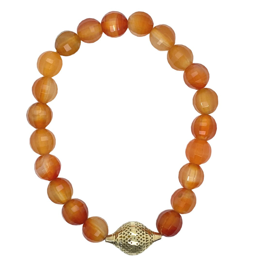 Ray Griffiths Carnelian & Crownwork® Bead Stretch Bracelet