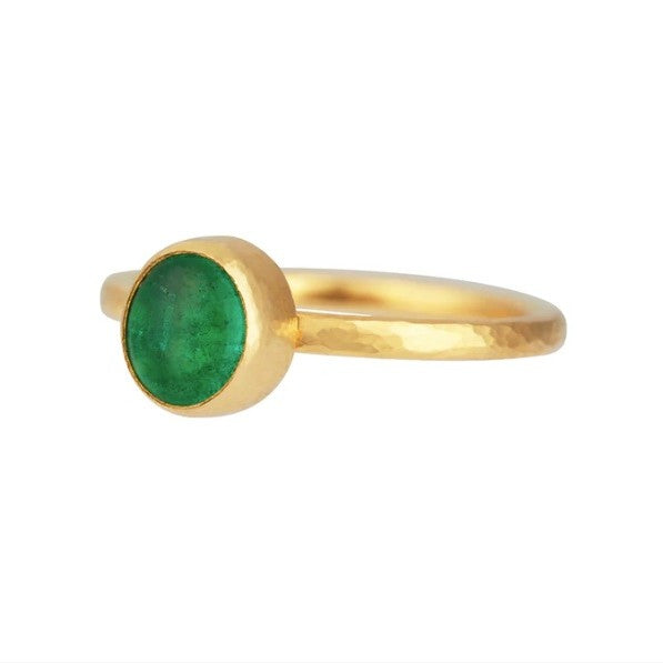Gurhan Rune Gold Emerald Ring