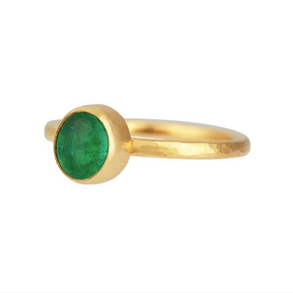 Gurhan Rune Gold Emerald Ring