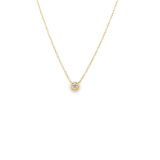 Yellow Gold Bezel Diamond Pendant