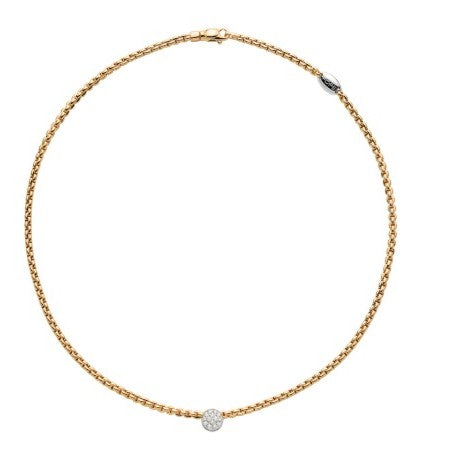 Fope Eka Pavé Diamond Rondel Necklace