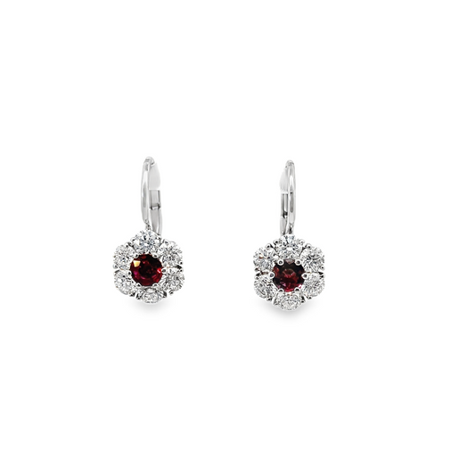 Suna Ruby and Diamond Drop Earrings