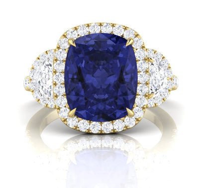 Tanzanite & Diamond Halo Ring