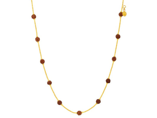 Gurhan Rain Gold Rudraksha Bead Necklace