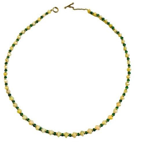 Syna Opal and Tsavorite Bead Necklace